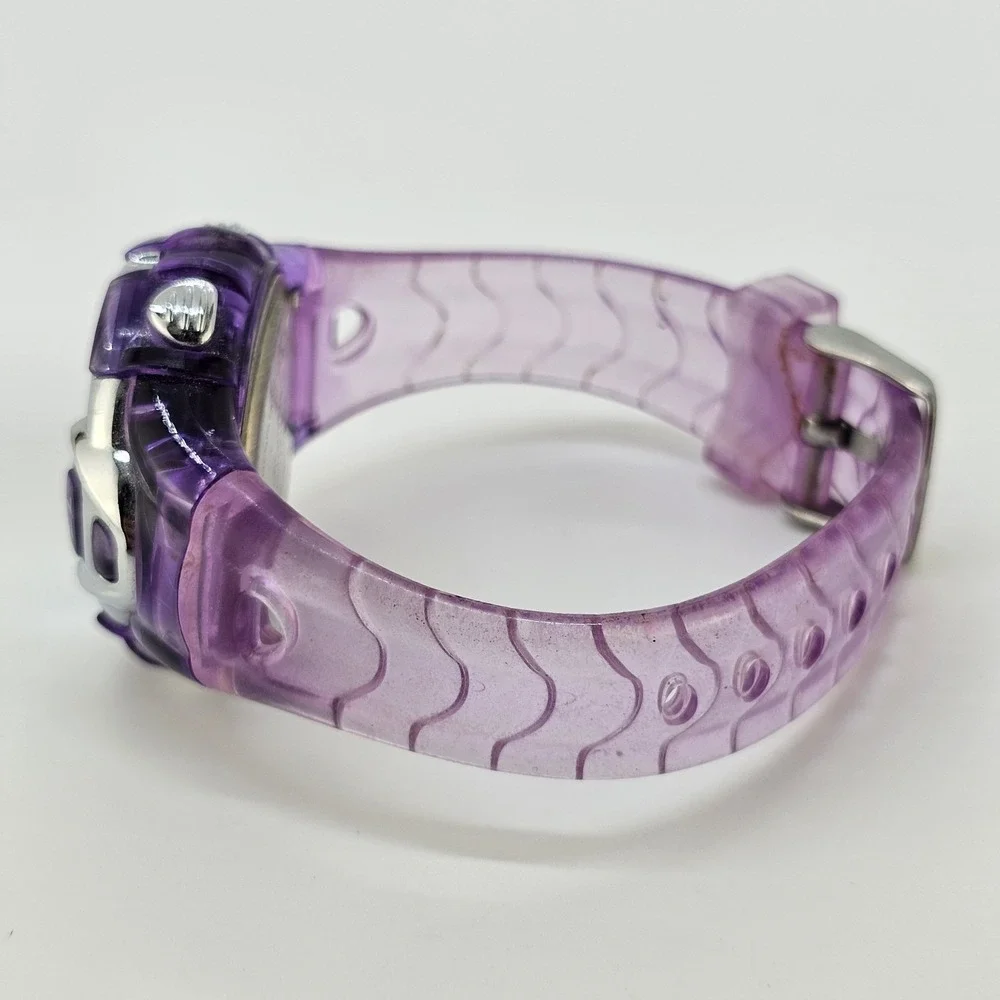 Women's Sports Digital Watch 36MM Pink Purple Plastic Case Bands NEW Battery